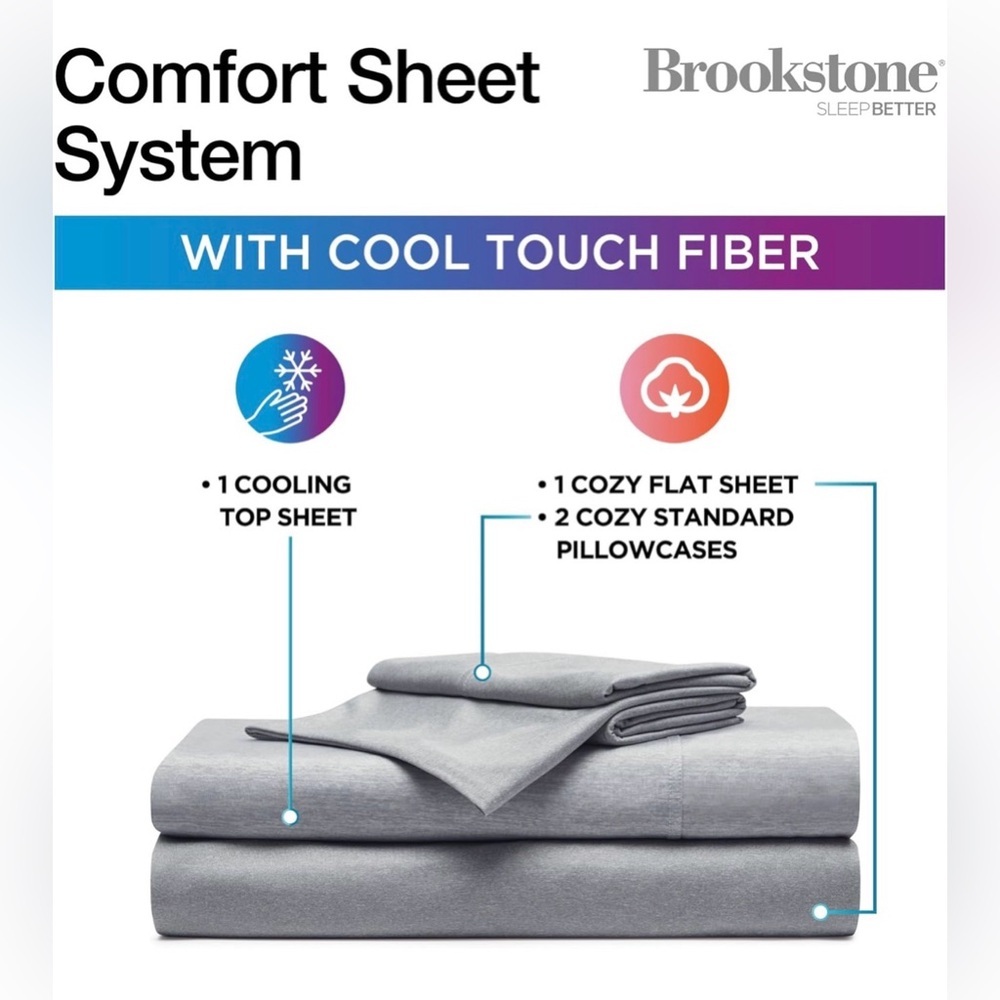 Brookstone Gray Comfort Sheet Set - Picture 3 of 8